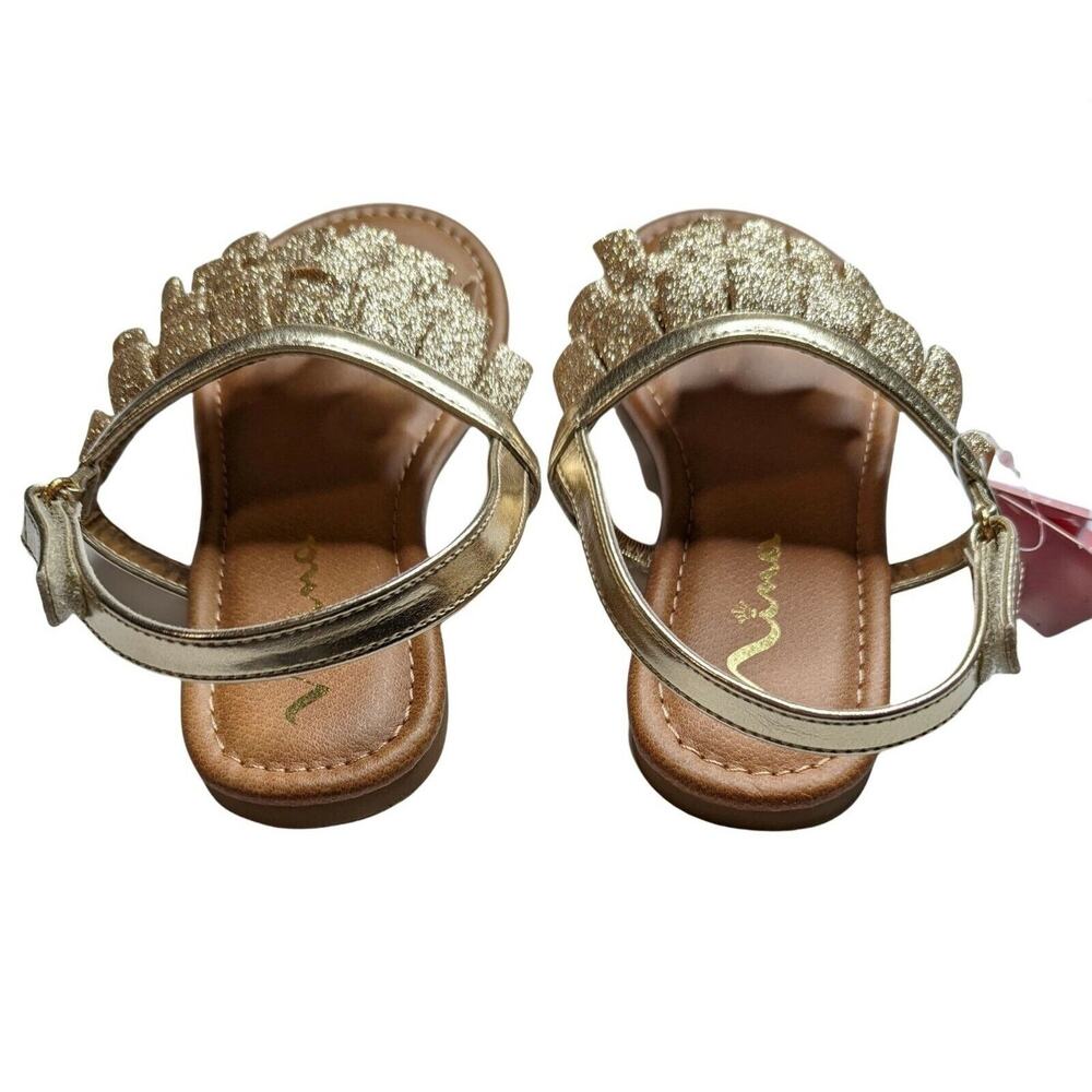 Girls Gold Glitter Flip Flop Sandals by Nina Size 5 - Picture 6 of 9
